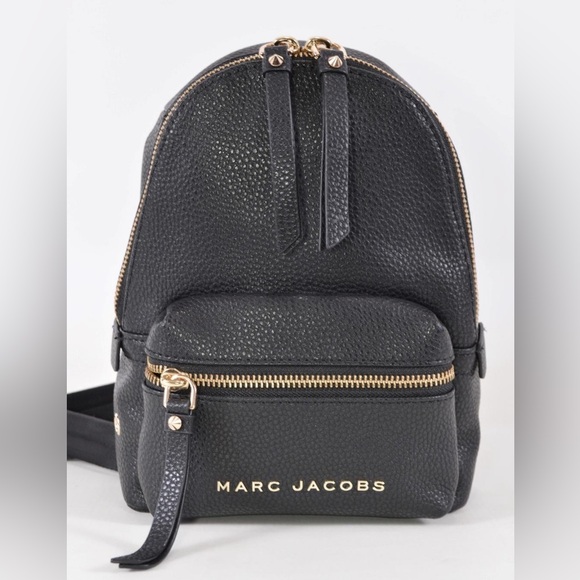 Marc Jacobs New Mini Pebbled Black Leather Adjustable Backpack Purse - Picture 6 of 15